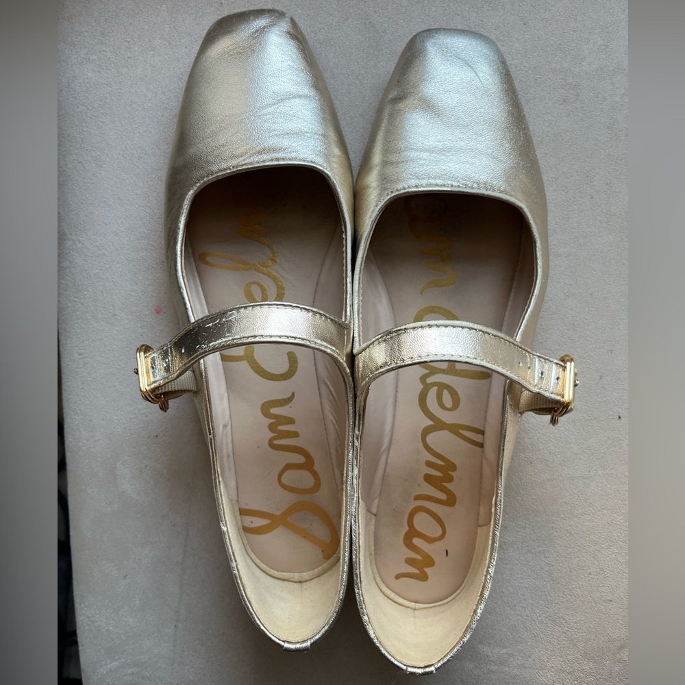 Sam Edelman Metallic Gold Flats (Size 10)